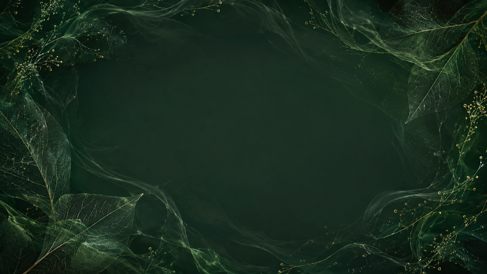 Deep green botanical OPTIMA background with gold detail