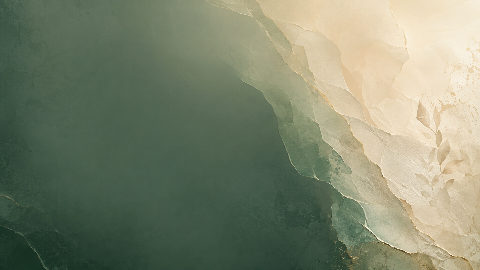 Layered forest green and cream paper texture
